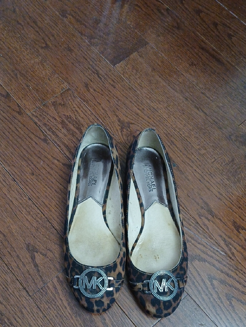 MICHAEL Michael Kors Leopard-Print Logo Ballet Flats - Brown/Black